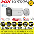 Hikvision 4K/8MP Smart Hybrid Light with ColorVu, 2.8-12mm Motorized Varifocal Lens Bullet Network Camera - DS-2CD2687G2HT-LIZS