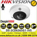 Hikvision 6 MP DeepinView Network Fisheye Camera with 4 x Built in Mic and 1 x Speaker, IP67, IK10 - DS-2CD6365G1-IVS (1.16mm)