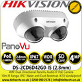 Hikvision 4MP Dual-Directional PanoVu Network Camera with 2.8mm Fixed Lens - DS-2CD6D42G0-IS