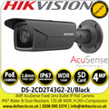 Hikvision DS-2CD2T43G2-2I/Black 4MP AcuSense Bullet Network Camera with 2.8mm Fixed Lens, 60m IR Distance, IP67 Water and Dust Resistant