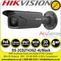 Hikvision DS-2CD2T43G2-4I/Black 4MP AcuSense Bullet Network Camera with 2.8mm Fixed Lens, 80m IR Distance, IP67 Water and Dust Resistant