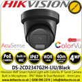 Hikvision 4 MP Smart Hybrid Light with ColorVu Fixed Turret Network Camera - DS-2CD2347G2H-LIU/Black (4mm)