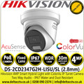 Hikvision 4 MP Smart Hybrid Light with ColorVu Fixed Lens Turret Network IP Camera - DS-2CD2347G2H-LISU/SL(2.8mm)