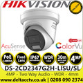  Hikvision DS-2CD2347G2H-LISU/SL(4mm) 4 MP Smart Hybrid Light with ColorVu Fixed Lens Turret IP Network Camera with Two Way Audio