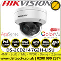 Hikvision DS-2CD2147G2H-LISU (2.8mm) 4 MP Smart Hybrid Light with ColorVu Fixed Lens Dome IP Network Camera with Built-in Microphone 