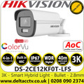 Hikvision 3K ColorVu Smart hybrid light Fixed Lens Bullet Camera - DS-2CE12KF0T-LFS (2.8mm)