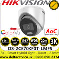 DS-2CE70KF0T-LMFS (2.8mm) Hikvision 3K ColorVu Smart hybrid light Fixed Lens TVI Turret Camera