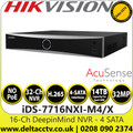 Hikvison 16 Channel 32MP Acusense No PoE NVR 4 SATA Interface - iDS-7716NXI-M4/X