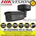 Hikvision DS-2CD2686G2-IZS/(C) 8MP AcuSense PoE Black Bullet Camera with 2.8-12mm Motorized Varifocal Lens, 60m IR Range