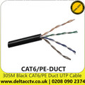 305M Black CAT6/PE Duct Grade UTP cable, Bare Copper
