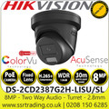 Hikvision DS-2CD2387G2H-LISU/SL(2.8mm) 8MP ColorVu Smart Hybrid Light Fixed Lens IP PoE Black Turret Camera