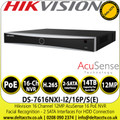 Hikvision 16ch 16 PoE AcuSense 4K NVR, 4-Ch Facial Recognition - DS-7616NXI-I2/16P/S (E)