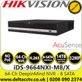 Hikvision iDS-9664NXI-M8/X 64 Ch No PoE DeepInMind Face Recognition 32MP NVR with 8 SATA Interfaces