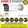 Hikvision 8 MP Hybrid Light PoE Bullet Camera - DS-2CD2T87G2H-LISU/SL(2.8mm) with 2.8mm Fixed Lens, Built in Two Way Audio