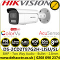 Hikvision DS-2CD2T87G2H-LISU/SL 8 MP Hybrid Light PoE Bullet Camera with 2.8mm Fixed Lens, Built in Two Way Audio, IP67 Water and Dust Resistant, 130 dB WDR Technology