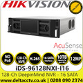 Hikvision 128Ch DeepInMind 12 MP No PoE NVR with 16 SATA Interface, 2 miniSAS Interfaces - iDS-96128NXI-I16