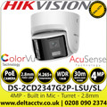Hikvision DS-2CD2347G2P-LSU/SL 4MP ColorVu IP PoE Turret Camera with 2.8mm Fixed Lens, Built in Mic