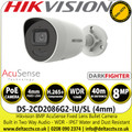 Hikvision 8MP AcuSense IP Bullet Network Camera - DS-2CD2086G2-IU/SL(4mm)