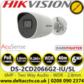 Hikvision DS-2CD2066G2-IU/SL 6MP AcuSense IP Bullet Network Camera With 2.8mm Fixed Focal Lens, Built in Two Way Audio, WDR