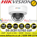 Hikvision DS-2CD1127G2-LUF 2MP ColorVu IP Dome Network Camera With 4mm Fixed Lens, Built in Microphone