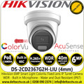 Hikvision 6 MP Smart Hybrid Light ColorVu IP Turret Network Camera - DS-2CD2367G2H-LIU(4mm)