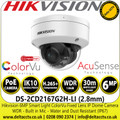 Hikvision 6 MP AcuSense Smart Hybrid Light ColorVu IP Dome Network Camera - DS-2CD2167G2H-LI(2.8mm)