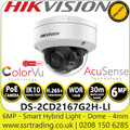Hikvision 6 MP Smart Hybrid Light ColorVu IP Dome Network Camera - DS-2CD2167G2H-LI(4mm)