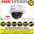 Hikvision 6 MP AcuSense Smart Hybrid Light ColorVu IP Dome Network Camera - DS-2CD2167G2H-LI(4mm)