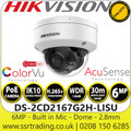 Hikvision DS-2CD2167G2H-LISU 6 MP AcuSense Smart Hybrid Light ColorVu IP Dome Network Camera With 2.8mm Fixed Lens, Built-in Microphone