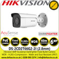 Hikvision 6 MP AcuSense Fixed Bullet Network Camera With 2.8mm Fixed Lens - DS-2CD2T66G2-2I(2.8mm)