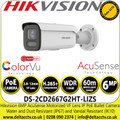 Hikvision 6 MP AcuSense Smart Hybrid Light ColorVu Motorized Varifocal Bullet Network Camera - DS-2CD2667G2HT-LIZS(2.8-12mm)