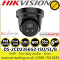 DS-2CD2366G2-ISU/SL/Black Hikvision 6MP AcuSense Strobe Light and Audible Warning IP Turret Network Camera With 4mm Fixed Lens, Built in Two Way Audio