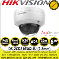 Hikvision DS-2CD2163G2-IU 6 MP AcuSense Vandal IP Dome Network Camera With 2.8mm Fixed Lens, Built in Microphone