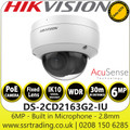 Hikvision 6 MP AcuSense Vandal IP Dome Network Camera With 2.8mm Fixed Lens, Built in Microphone - DS-2CD2163G2-IU(2.8mm)