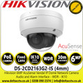 Hikvision 6 MP AcuSense Vandal Fixed Dome Network Camera With 4mm Fixed Lens, Audio and Alarm Interface Available - DS-2CD2163G2-IS(4mm)