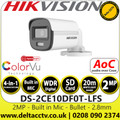 Hikvision 2 MP Smart Hybrid Light with ColorVu Bullet Camera With 2.8mm Fixed Lens, Built in Mic - DS-2CE10DF0T-LFS(2.8mm)