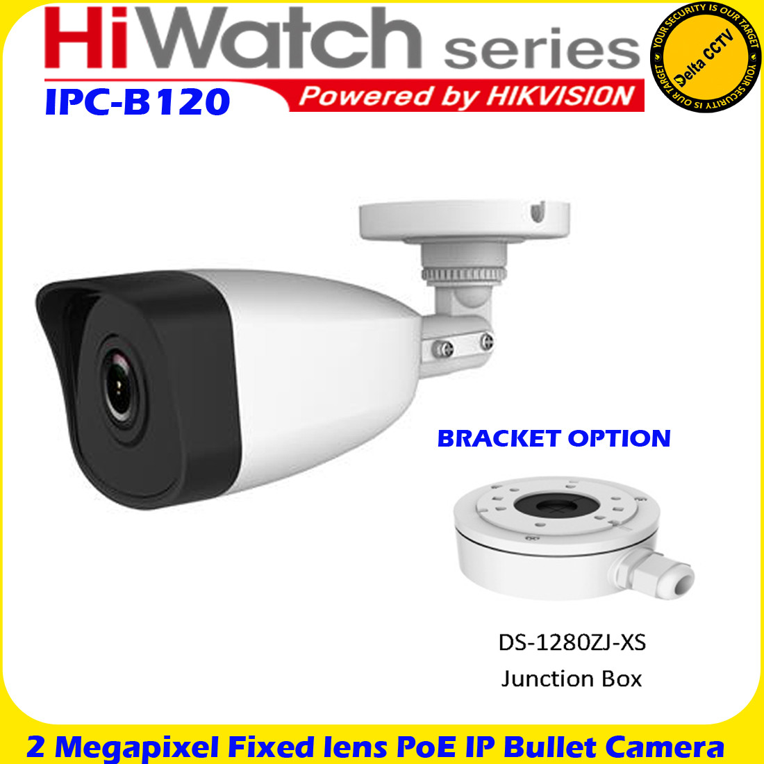 Hiwatch By Hikvision Cctv Ipc B1 2mp Ip Network Bullet Camera 30m Ir Wdr Ip67