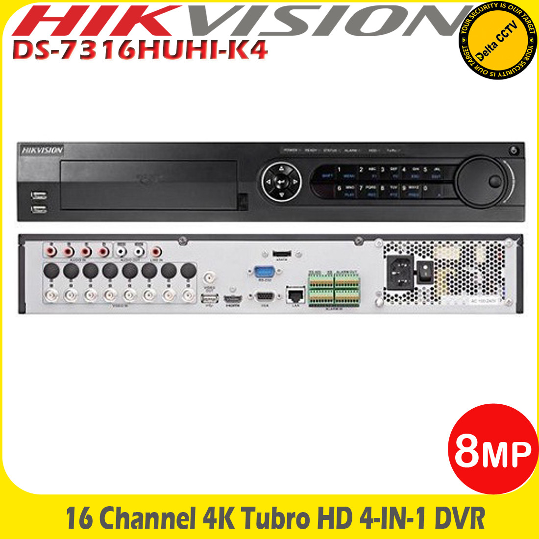 hikvision 16 channel hybrid dvr