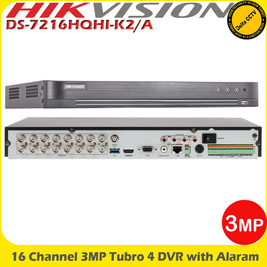 Hikvision DS-7216HQHI-K2/A 16 Channel 