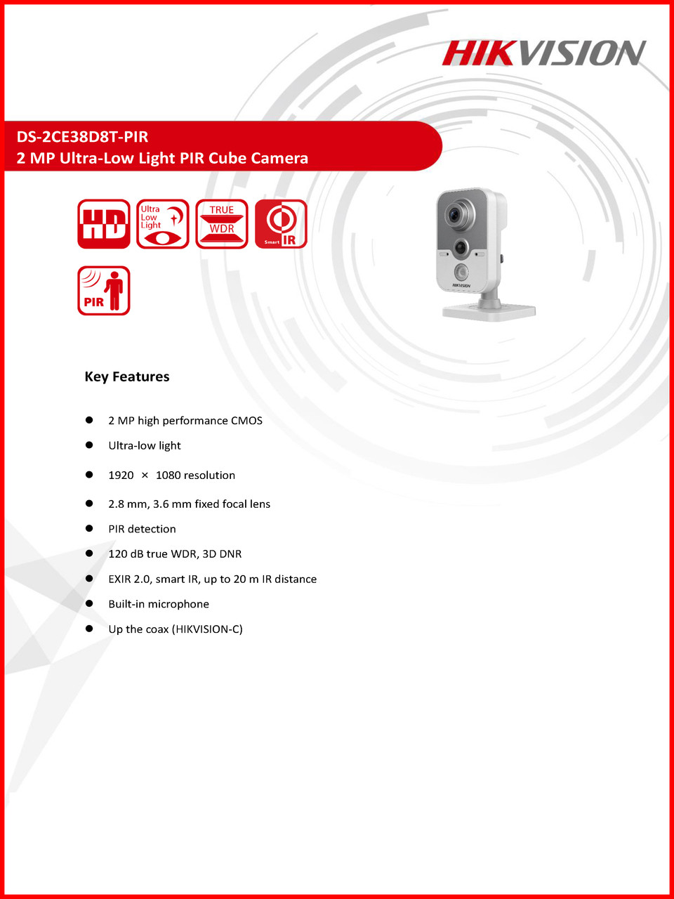 Hikvision cube camera 2mp sales pdf