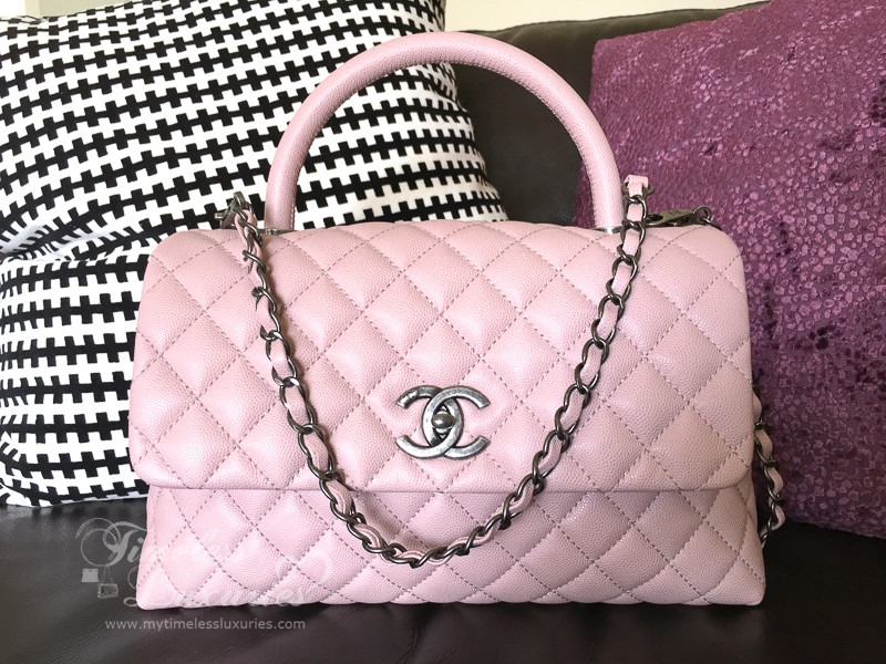 CHANEL 17C Pink Caviar Coco Handle Bag Ruthenium Hw #23496557 *New ...