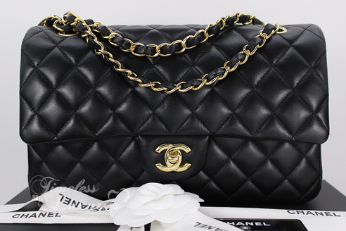 Chanel 2017 Black Lambskin Classic Double Flap Bag Gold Hw 23931561 Image 1