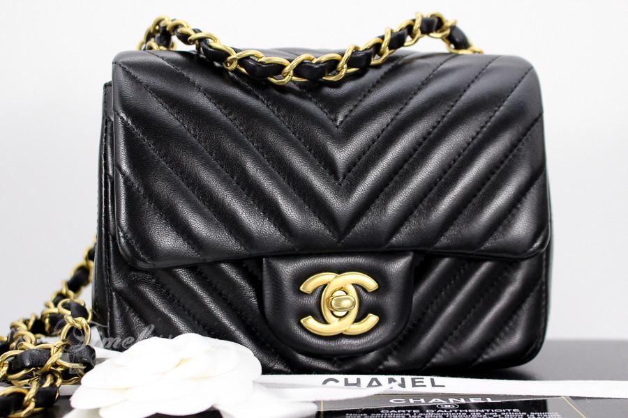 chanel mini square chevron