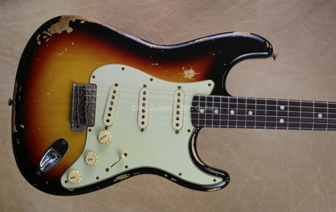 Fender Custom Shop '68 Relic Strat Michael Landau Signature 3 Tone Sunburst Stratocaster Guitar