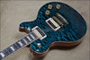 McNaught DTM Vintage Single Cut Peacock Blue Diamond Quilt Top Guitar