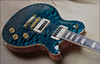 McNaught DTM Vintage Single Cut Peacock Blue Diamond Quilt Top Guitar