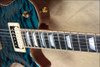 McNaught DTM Vintage Single Cut Peacock Blue Diamond Quilt Top Guitar