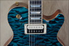 McNaught DTM Vintage Single Cut Peacock Blue Diamond Quilt Top Guitar
