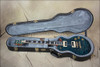 McNaught DTM Vintage Single Cut Peacock Blue Diamond Quilt Top Guitar