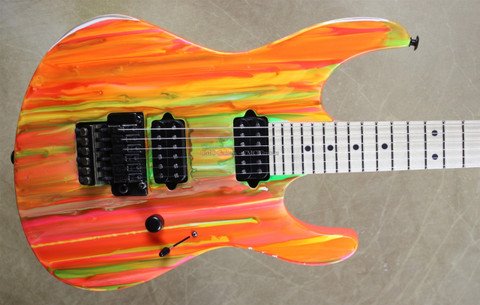 Suhr Modern 80s Shred Splash Paint Job Guitar 1 out of 100 with Matching Riot Pedal